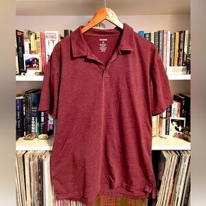 True Classic Burgundy Polo Shirt XL Short-Sleeve Collared Soft Stretch Buttoned